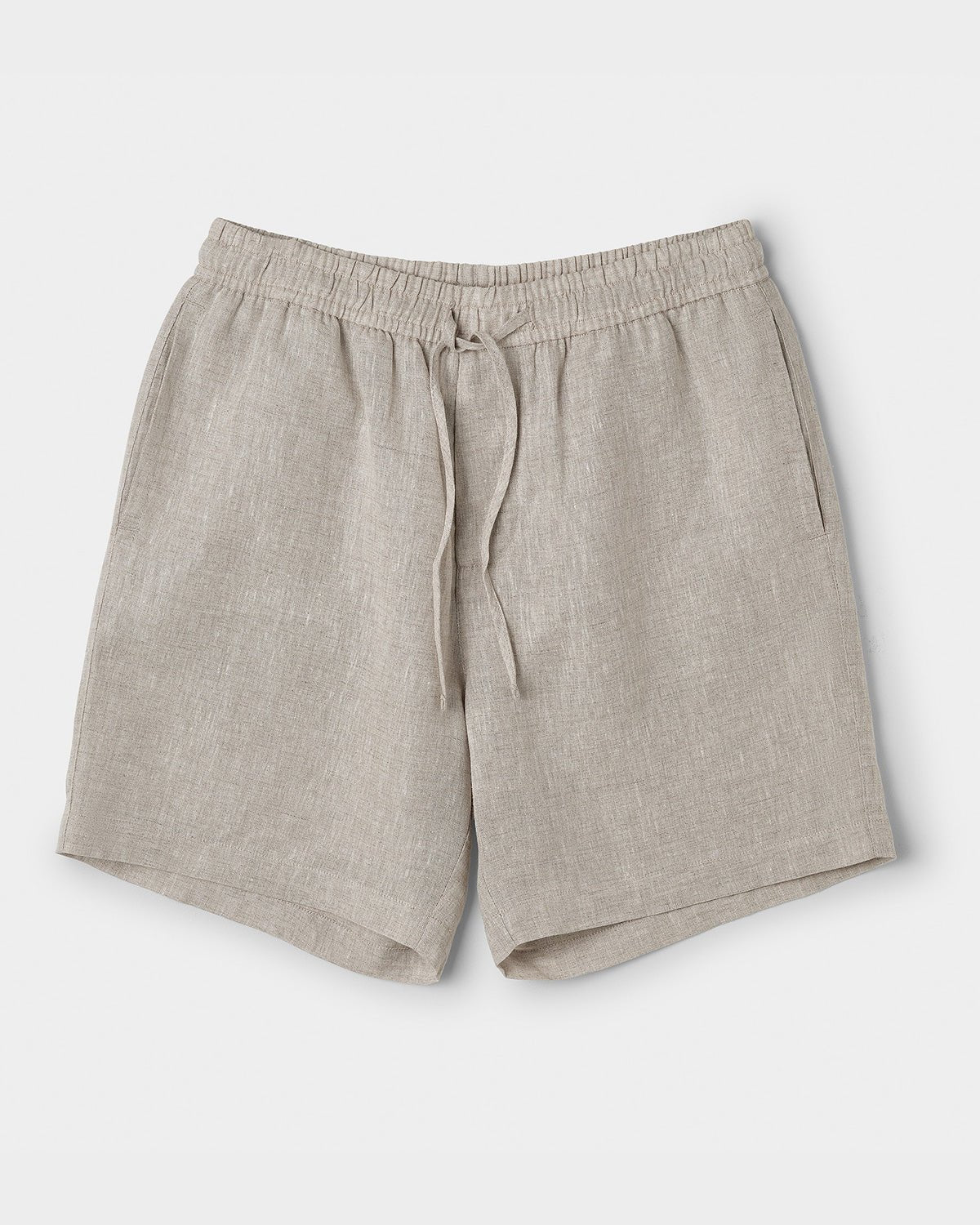 Linen Drawstring Shorts Oatmeal THE RESORT CO