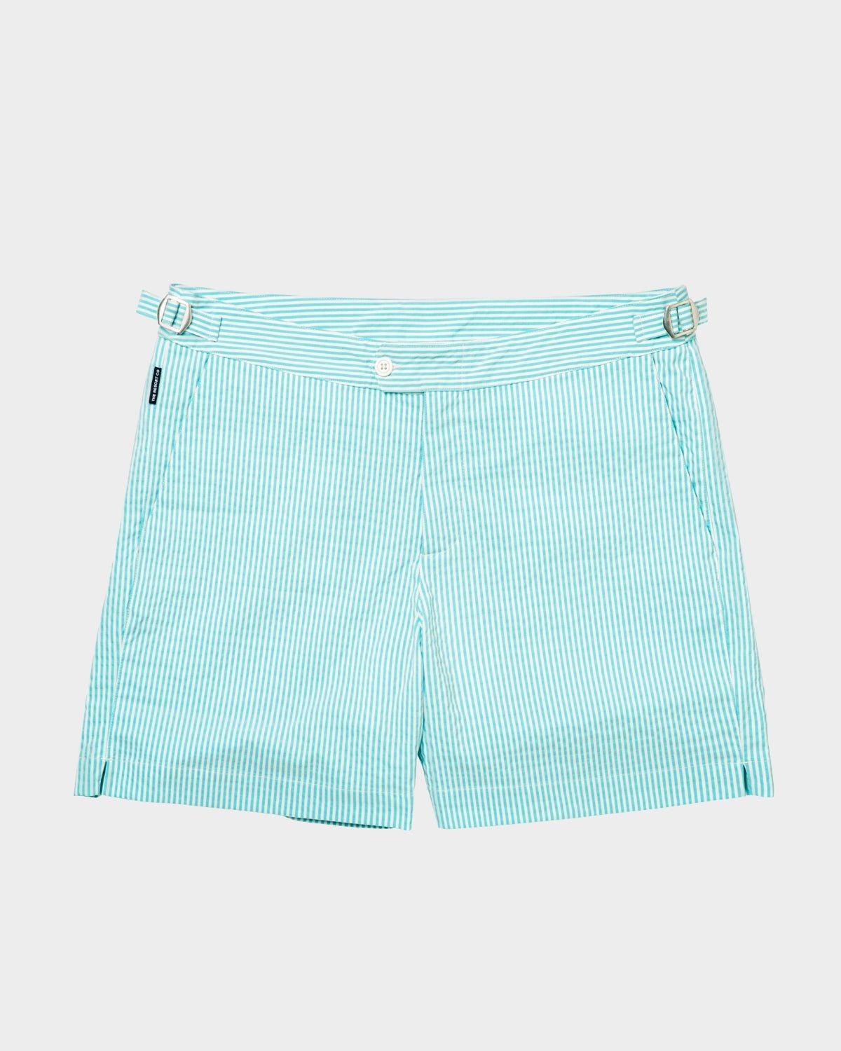 Tailored Swim Shorts Turquoise Seersucker