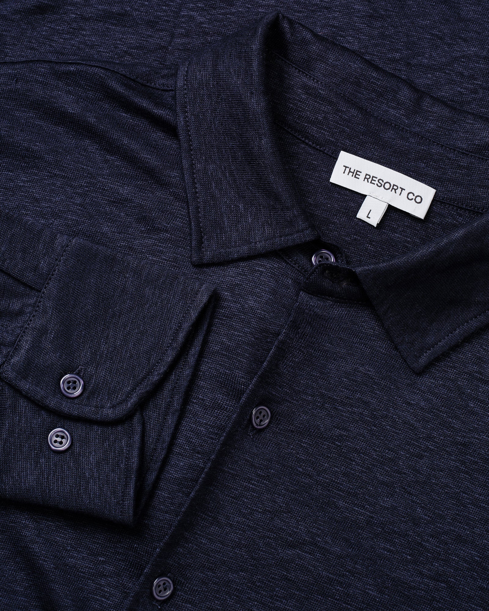 Linen Jersey Shirt Navy - THE RESORT CO