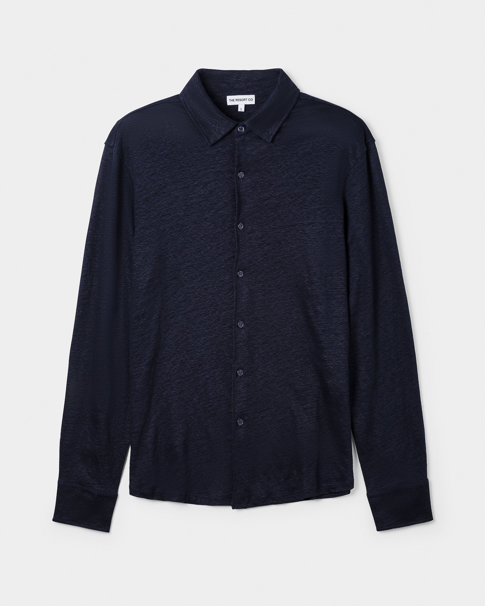 Linen Jersey Shirt Navy - THE RESORT CO