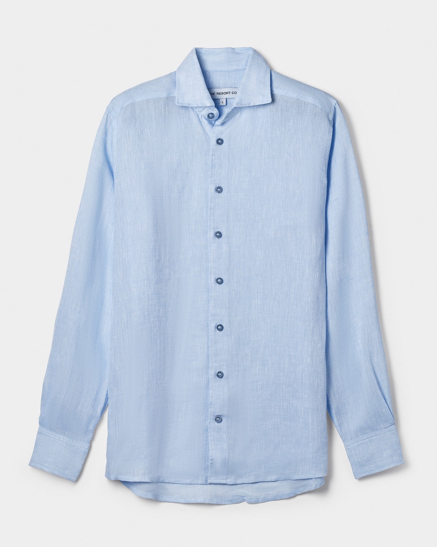 Long - sleeve Linen Shirt Light Blue - THE RESORT CO