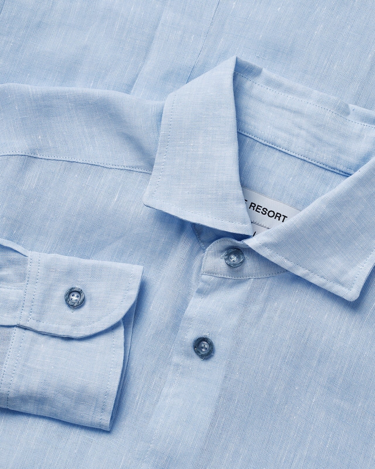 Long - sleeve Linen Shirt Light Blue - THE RESORT CO