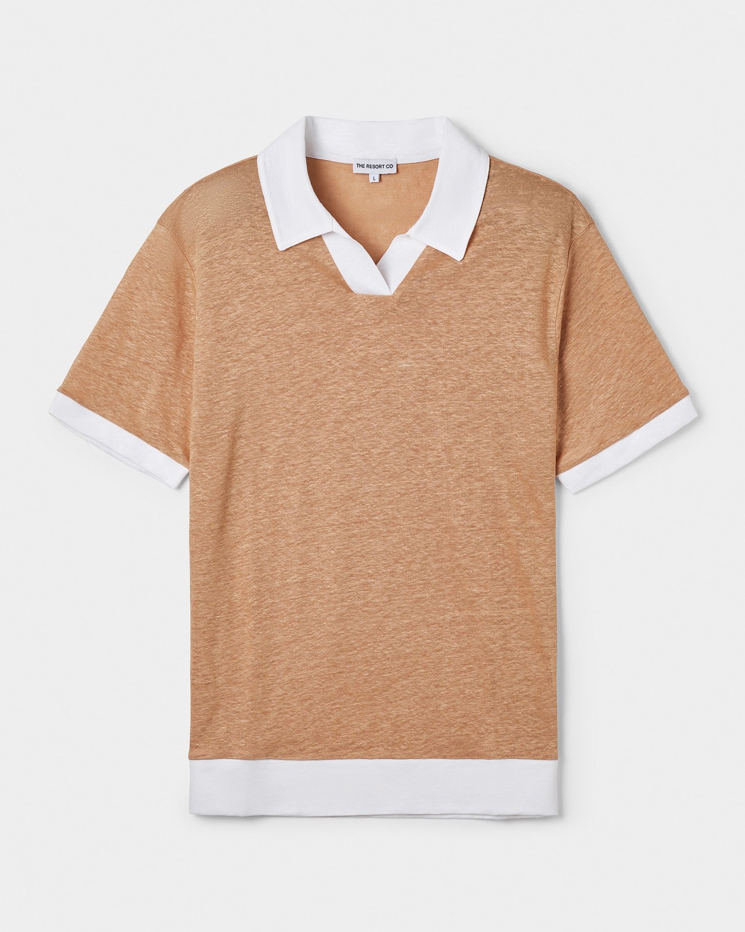 Resort Polo Shirt Camel / White - THE RESORT CO