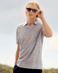 Resort Polo Shirt Light Blue Melange - THE RESORT CO