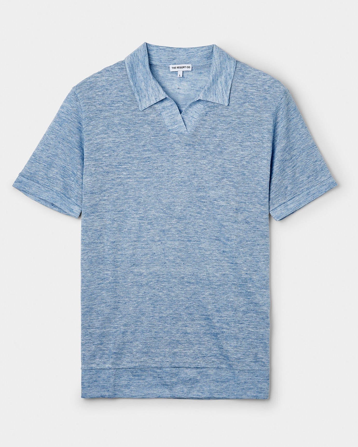 Resort Polo Shirt Light Blue Melange - THE RESORT CO