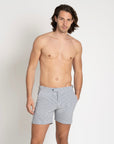 Tailored Swim Shorts Navy Stripe Seersucker - THE RESORT CO