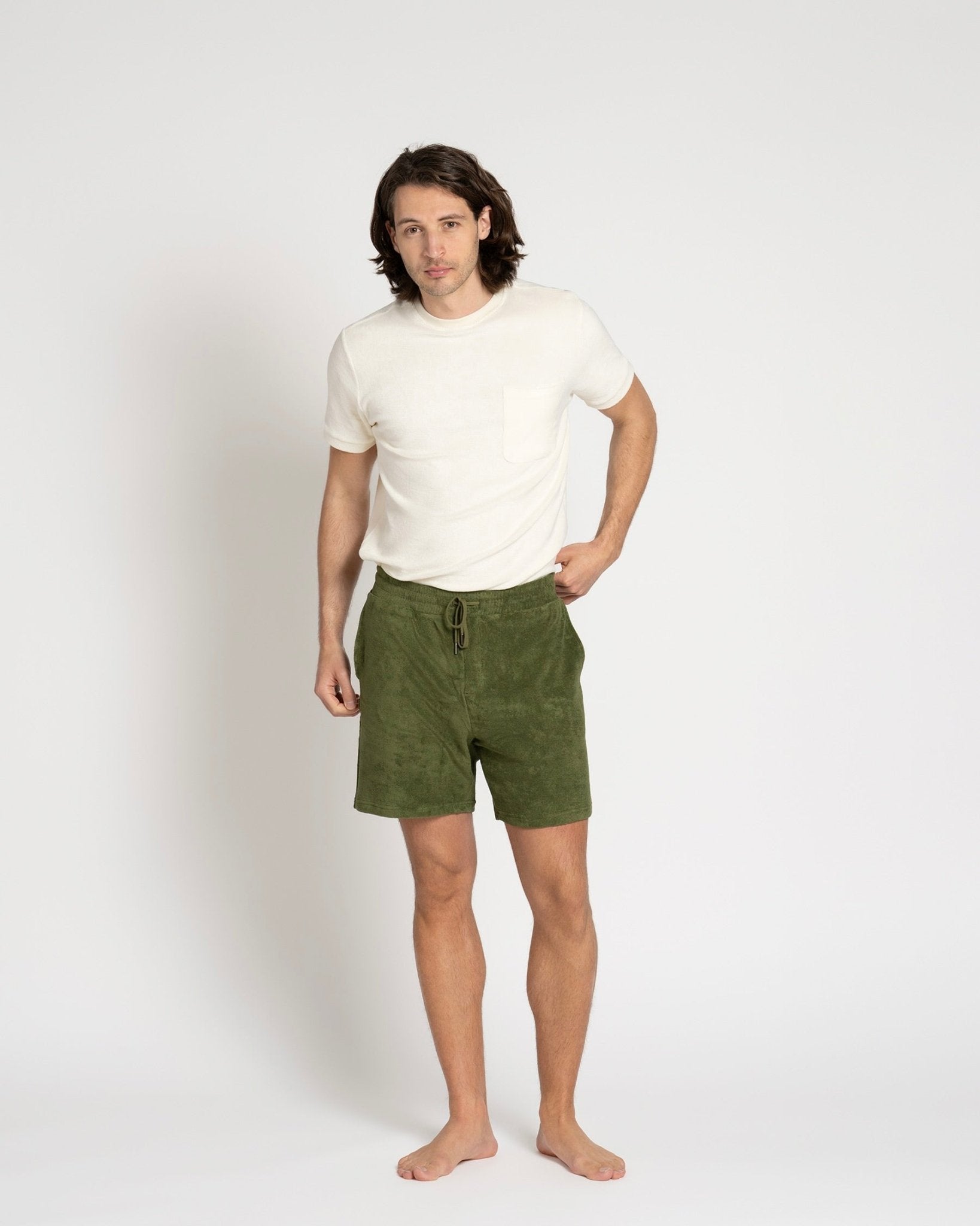 Terry Shorts Cypress Green - THE RESORT CO