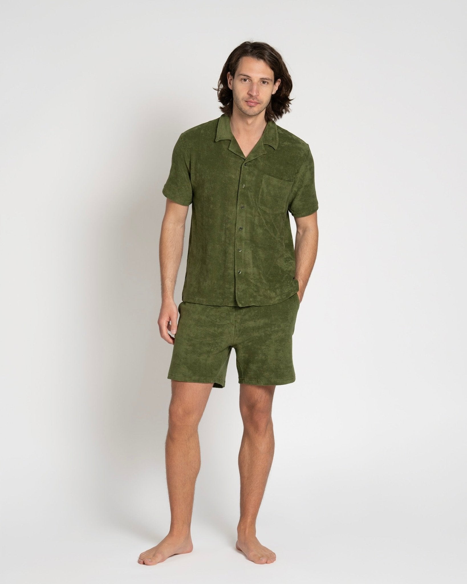 Terry Shorts Cypress Green - THE RESORT CO